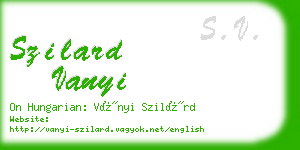 szilard vanyi business card